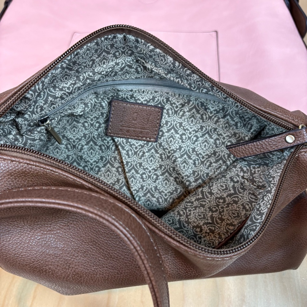 Joy Susan Hobo Bag in Rosewater Pink Soft Vegan Leather 2 in 1 Handbag Classic - Picture 15 of 16